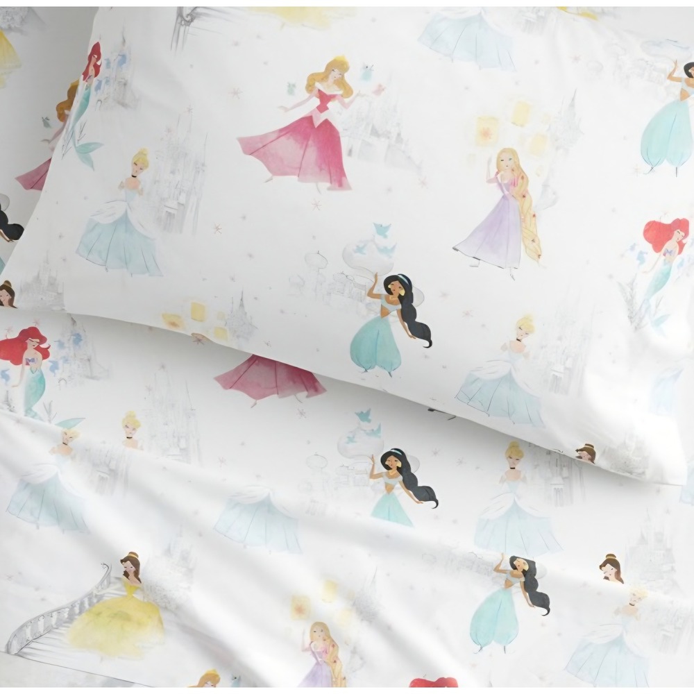 Pottery Barn Kids Disney Princess Mary Blair Comforter Pillow Sham Sheets Full